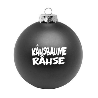 Haagse kerstbal 6cm glas tekst: kahsbaume rahse zwart