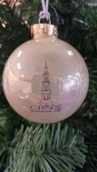 champagne glans nieuwe kerk delft kerstbal