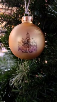 Stadhuis Delft kerstbal goud mat