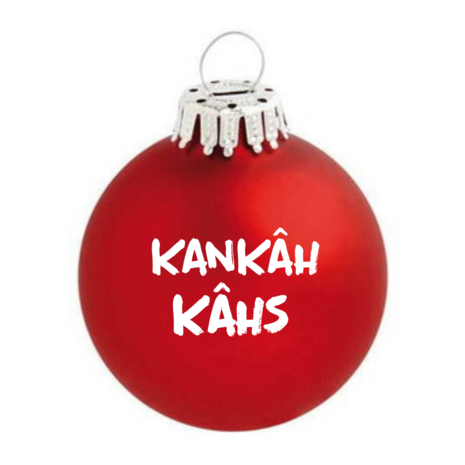 Haagse kerstbal 6cm glas tekst: kankah kahs rood 6cm